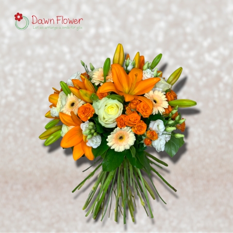 Apricot Hand Tied Bouquet