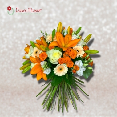 Apricot Hand Tied Bouquet